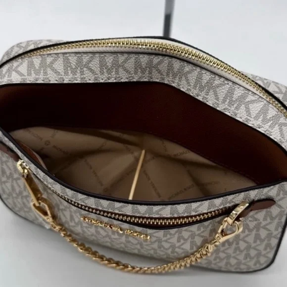 MICHAEL KORS LARGE EW ZIP CHAIN CROSSBODY BAG VANILLA - Picture 7 of 8